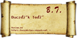 Buczák Teó névjegykártya